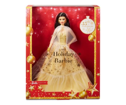 Lalka i akcesoria Barbie Signature Lalka świąteczna z czarnymi włosami